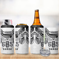 Super Samoa 685 Tribal Tattoo 4 in 1 Can Cooler Tumbler Siapo Pattern White Edition LT03 - Polynesian Pride