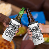 Super Samoa 685 Tribal Tattoo 4 in 1 Can Cooler Tumbler Siapo Pattern White Edition LT03 - Polynesian Pride