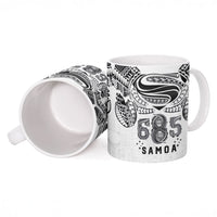 Super Samoa 685 Tribal Tattoo Ceramic Mug Siapo Pattern White Edition LT03 - Polynesian Pride