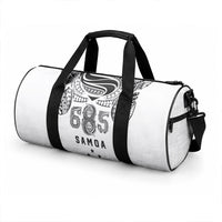 Super Samoa 685 Tribal Tattoo Duffle Bag Siapo Pattern White Edition LT03 - Polynesian Pride