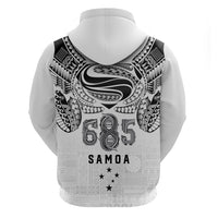 Super Samoa 685 Tribal Tattoo Hoodie Siapo Pattern White Edition LT03 - Polynesian Pride