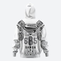 Super Samoa 685 Tribal Tattoo Hoodie Siapo Pattern White Edition LT03 - Polynesian Pride