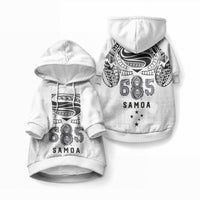 Super Samoa 685 Tribal Tattoo Pet Hoodie Siapo Pattern White Edition LT03 Pullover White - Polynesian Pride