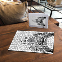 Super Samoa 685 Tribal Tattoo Puzzle Siapo Pattern White Edition LT03 - Polynesian Pride