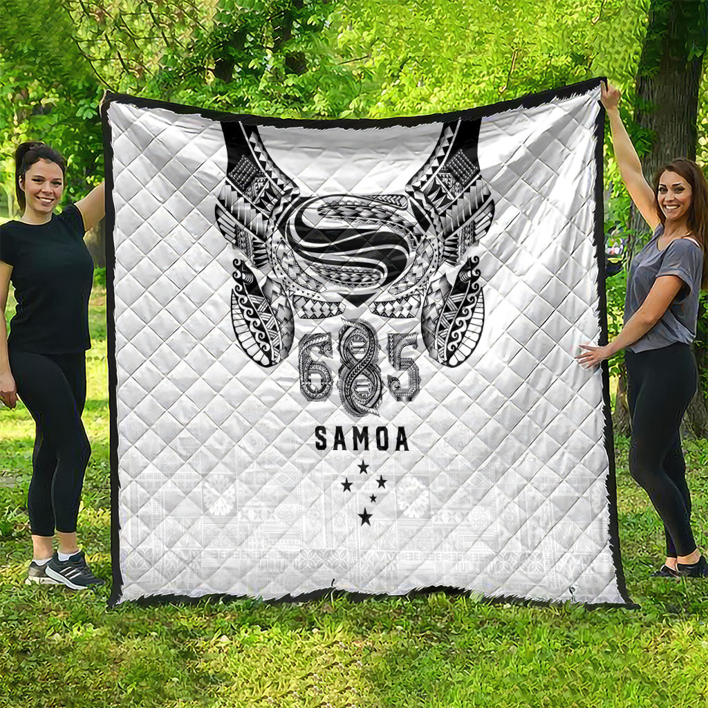 Super Samoa 685 Tribal Tattoo Quilt Siapo Pattern White Edition LT03 - Polynesian Pride