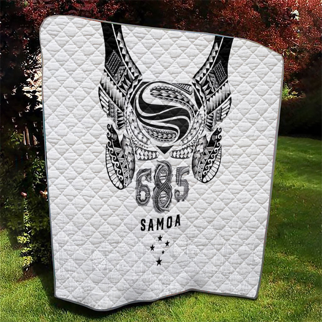 Super Samoa 685 Tribal Tattoo Quilt Siapo Pattern White Edition LT03 - Polynesian Pride