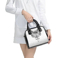 Super Samoa 685 Tribal Tattoo Shoulder Handbag Siapo Pattern White Edition LT03 - Polynesian Pride