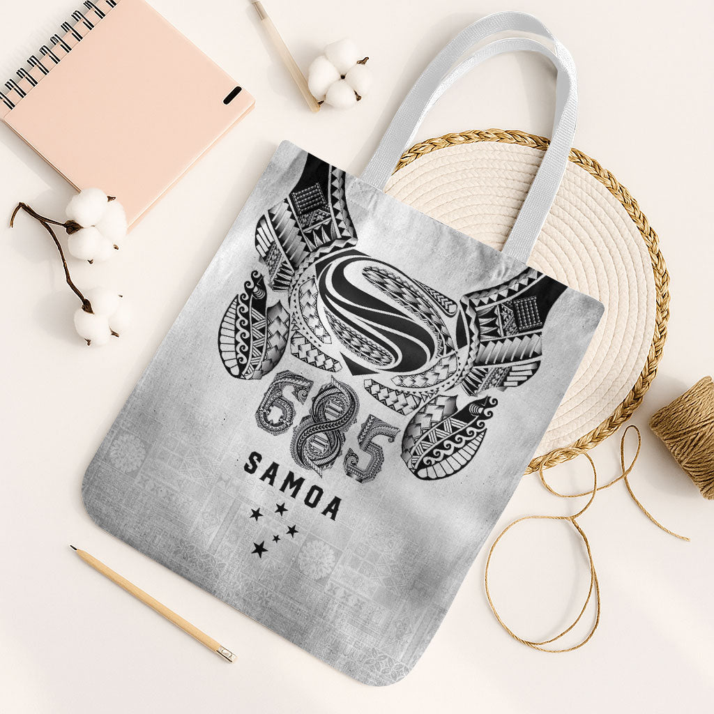 Super Samoa 685 Tribal Tattoo Tote Bag Siapo Pattern White Edition LT03 White Strap One Size White - Polynesian Pride