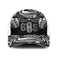 Super Samoa 685 Tribal Tattoo Baseball Net Cap Samoan Ornament Pattern Black Edition LT03 One Size White Black - Polynesian Pride