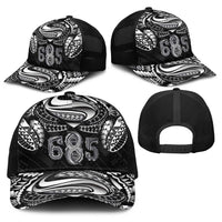 Super Samoa 685 Tribal Tattoo Baseball Net Cap Samoan Ornament Pattern Black Edition LT03 - Polynesian Pride