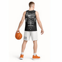 Super Samoa 685 Tribal Tattoo Basketball Jersey Samoan Ornament Pattern Black Edition LT03 - Polynesian Pride