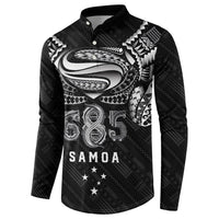 Super Samoa 685 Tribal Tattoo Button Sweatshirt Samoan Ornament Pattern Black Edition LT03 - Polynesian Pride