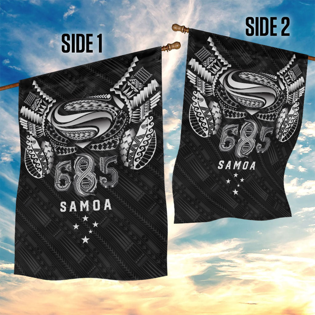 Super Samoa 685 Tribal Tattoo Garden Flag Samoan Ornament Pattern Black Edition LT03 - Polynesian Pride
