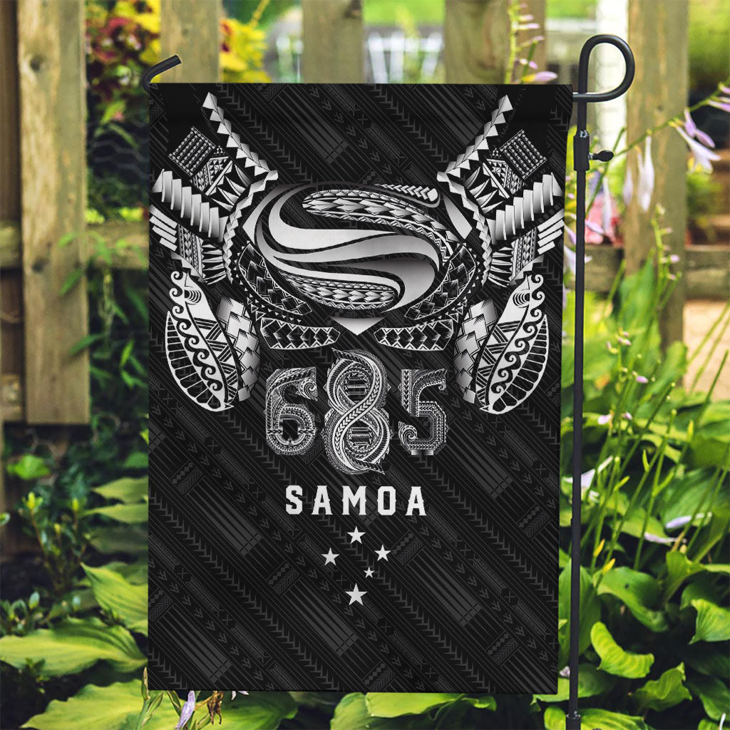 Super Samoa 685 Tribal Tattoo Garden Flag Samoan Ornament Pattern Black Edition LT03 Garden Flag Black - Polynesian Pride
