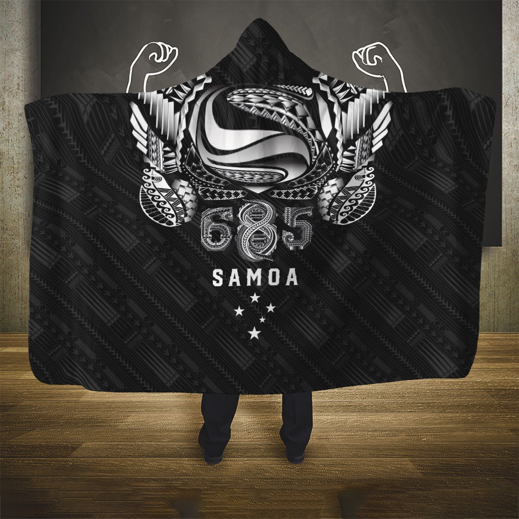 Super Samoa 685 Tribal Tattoo Hooded Blanket Samoan Ornament Pattern Black Edition LT03 - Polynesian Pride