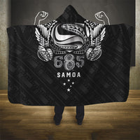 Super Samoa 685 Tribal Tattoo Hooded Blanket Samoan Ornament Pattern Black Edition LT03 - Polynesian Pride
