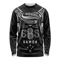 Super Samoa 685 Tribal Tattoo Long Sleeve Shirt Samoan Ornament Pattern Black Edition LT03 Unisex Black - Polynesian Pride