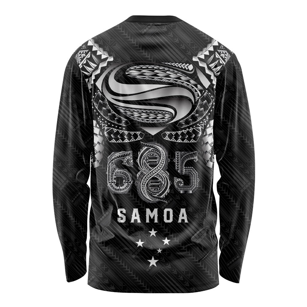 Super Samoa 685 Tribal Tattoo Long Sleeve Shirt Samoan Ornament Pattern Black Edition LT03 - Polynesian Pride