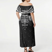 Super Samoa 685 Tribal Tattoo Off Shoulder Maxi Dress Samoan Ornament Pattern Black Edition LT03 - Polynesian Pride