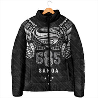 Super Samoa 685 Tribal Tattoo Padded Jacket Samoan Ornament Pattern Black Edition LT03 - Polynesian Pride