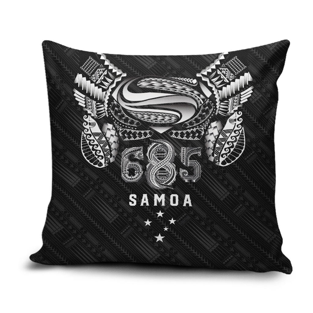 Super Samoa 685 Tribal Tattoo Pillow Cover Samoan Ornament Pattern Black Edition LT03 Black - Polynesian Pride