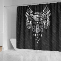 Super Samoa 685 Tribal Tattoo Shower Curtain Samoan Ornament Pattern Black Edition LT03 - Polynesian Pride