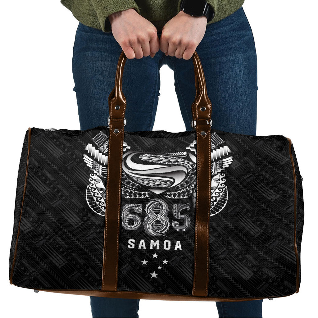 Super Samoa 685 Tribal Tattoo Travel Bag Samoan Ornament Pattern Black Edition LT03 Black - Polynesian Pride
