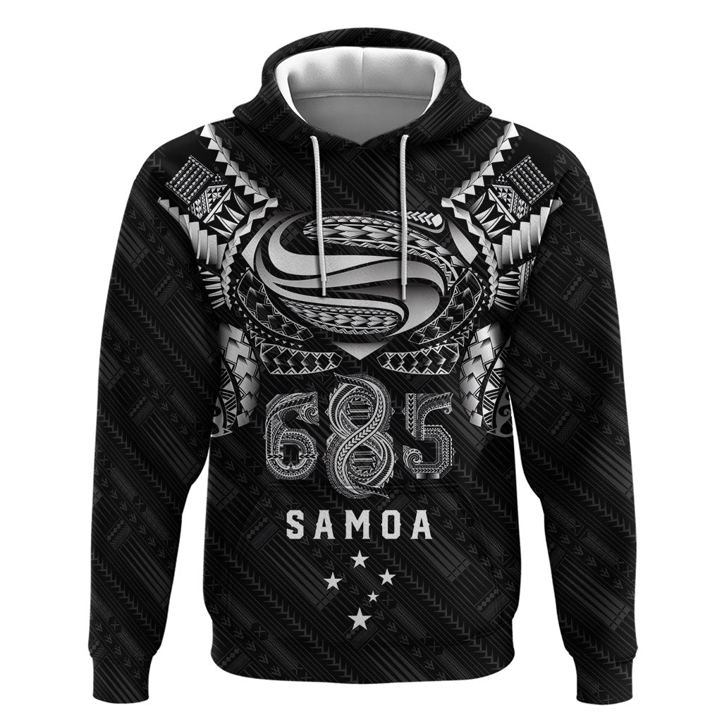Super Samoa 685 Tribal Tattoo Zip Hoodie Samoan Ornament Pattern Black Edition LT03 Pullover Hoodie Black - Polynesian Pride