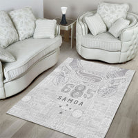 Super Samoa 685 Tribal Tattoo Area Rug Siapo Pattern All-White Edition LT03 - Polynesian Pride