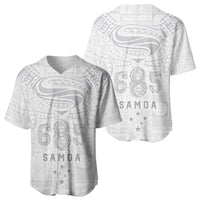 Super Samoa 685 Tribal Tattoo Baseball Jersey Siapo Pattern All-White Edition LT03 - Polynesian Pride