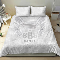 Super Samoa 685 Tribal Tattoo Bedding Set Siapo Pattern All-White Edition LT03 - Polynesian Pride