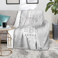 Super Samoa 685 Tribal Tattoo Blanket Siapo Pattern All-White Edition LT03 - Polynesian Pride