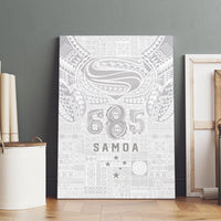 Super Samoa 685 Tribal Tattoo Canvas Wall Art Siapo Pattern All-White Edition LT03 - Polynesian Pride