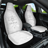 Super Samoa 685 Tribal Tattoo Car Seat Cover Siapo Pattern All-White Edition LT03 One Size White - Polynesian Pride