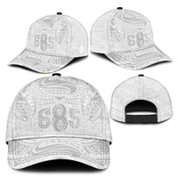 Super Samoa 685 Tribal Tattoo Classic Cap Siapo Pattern All-White Edition LT03 - Polynesian Pride