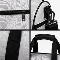 Super Samoa 685 Tribal Tattoo Duffle Bag Siapo Pattern All-White Edition LT03 - Polynesian Pride