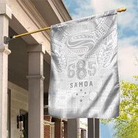 Super Samoa 685 Tribal Tattoo Garden Flag Siapo Pattern All-White Edition LT03 House Flag White - Polynesian Pride