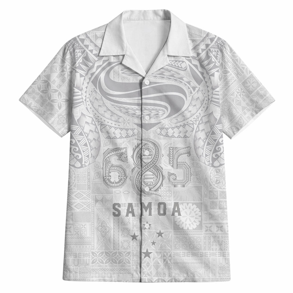 Super Samoa 685 Tribal Tattoo Hawaiian Shirt Siapo Pattern All-White Edition LT03 White - Polynesian Pride