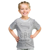 Super Samoa 685 Tribal Tattoo Kid T Shirt Siapo Pattern All-White Edition LT03 White - Polynesian Pride