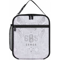 Super Samoa 685 Tribal Tattoo Lunch Bag Siapo Pattern All-White Edition LT03 10.2 × 8.3 × 4.3 inch White - Polynesian Pride