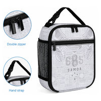 Super Samoa 685 Tribal Tattoo Lunch Bag Siapo Pattern All-White Edition LT03 - Polynesian Pride
