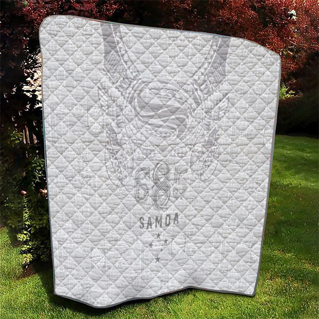 Super Samoa 685 Tribal Tattoo Quilt Siapo Pattern All-White Edition LT03 - Polynesian Pride