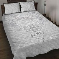 Super Samoa 685 Tribal Tattoo Quilt Bed Set Siapo Pattern All-White Edition LT03 White - Polynesian Pride