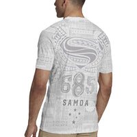 Super Samoa 685 Tribal Tattoo Rugby Jersey Siapo Pattern All-White Edition LT03 - Polynesian Pride