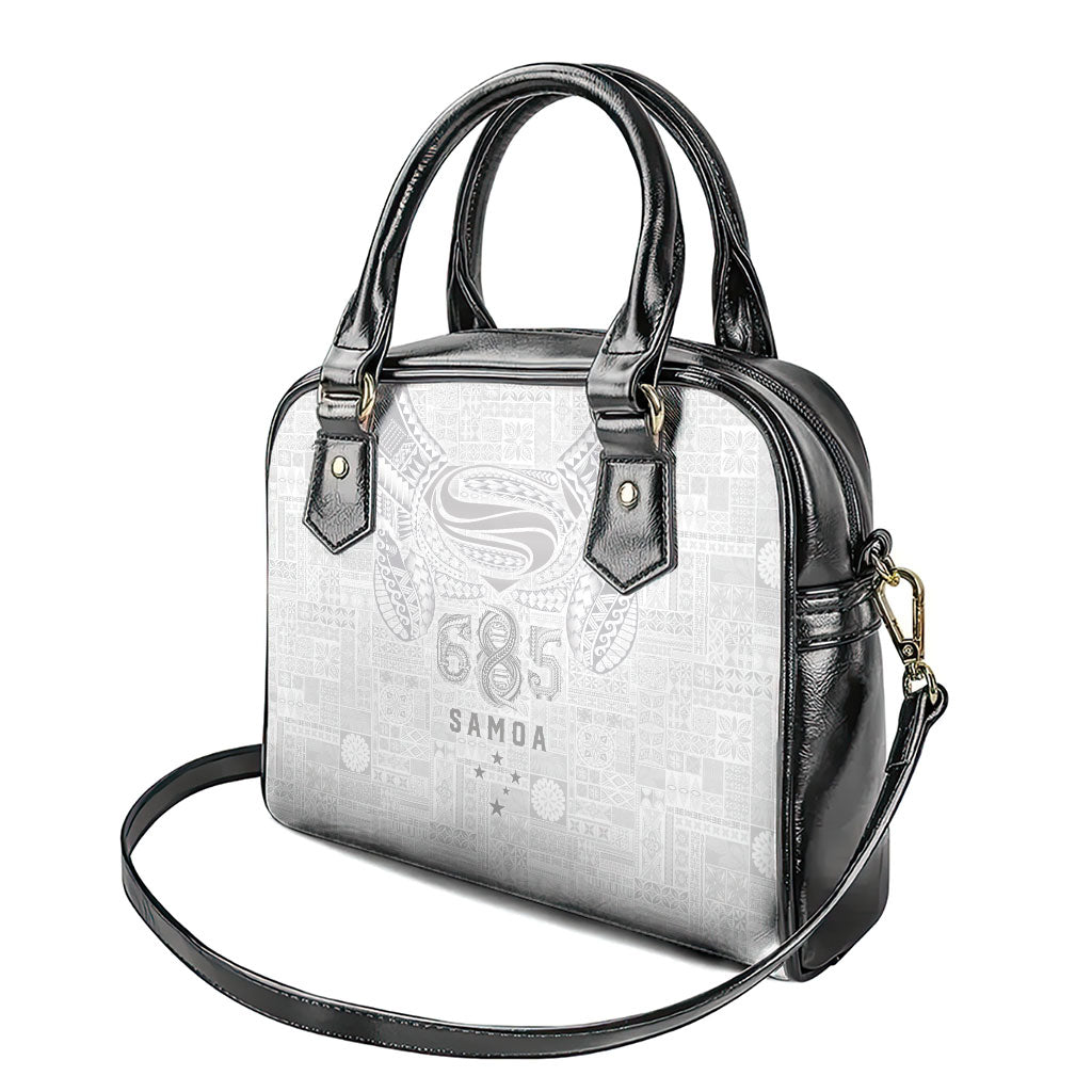 Super Samoa 685 Tribal Tattoo Shoulder Handbag Siapo Pattern All-White Edition LT03 - Polynesian Pride