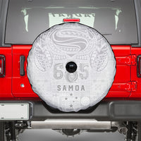 Super Samoa 685 Tribal Tattoo Spare Tire Cover Siapo Pattern All-White Edition LT03 - Polynesian Pride