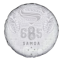 Super Samoa 685 Tribal Tattoo Spare Tire Cover Siapo Pattern All-White Edition LT03 - Polynesian Pride