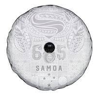 Super Samoa 685 Tribal Tattoo Spare Tire Cover Siapo Pattern All-White Edition LT03 - Polynesian Pride