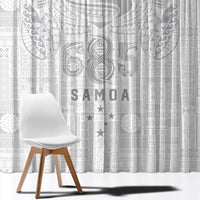 Super Samoa 685 Tribal Tattoo Window Curtain Siapo Pattern All-White Edition LT03 - Polynesian Pride