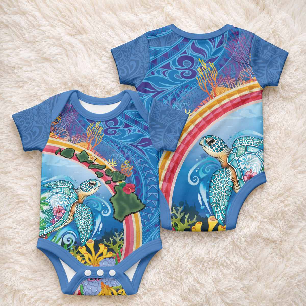 Hawaiian Connecting with the Ocean Baby Onesie Polynesian Pattern LT03 - Polynesian Pride